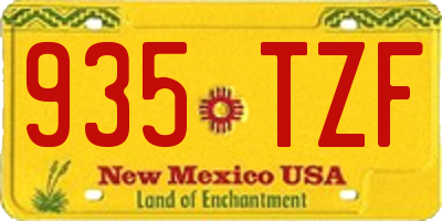 NM license plate 935TZF