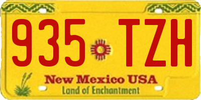 NM license plate 935TZH