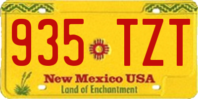 NM license plate 935TZT