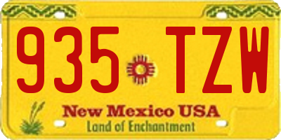 NM license plate 935TZW