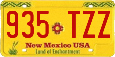 NM license plate 935TZZ