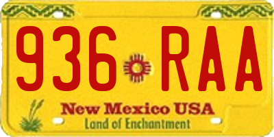 NM license plate 936RAA