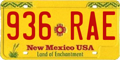 NM license plate 936RAE