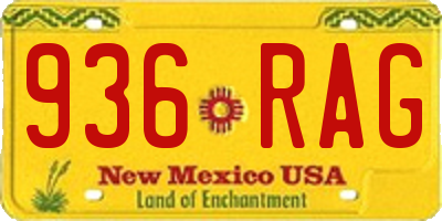 NM license plate 936RAG