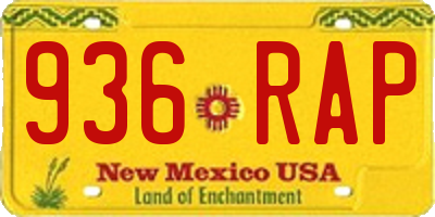 NM license plate 936RAP