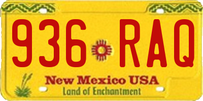 NM license plate 936RAQ