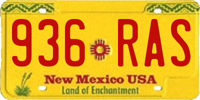 NM license plate 936RAS