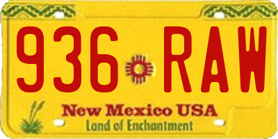NM license plate 936RAW