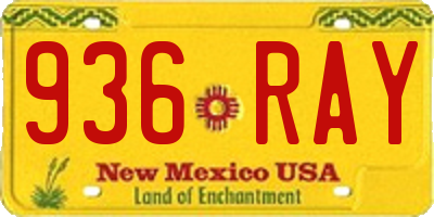 NM license plate 936RAY