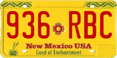 NM license plate 936RBC