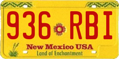 NM license plate 936RBI