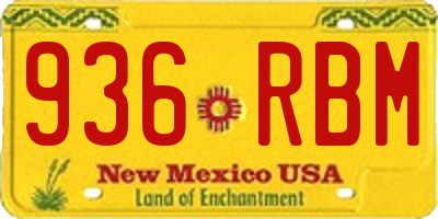 NM license plate 936RBM