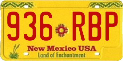 NM license plate 936RBP