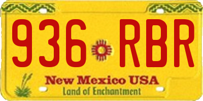 NM license plate 936RBR