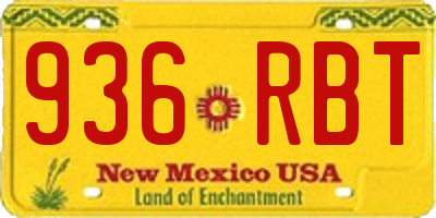 NM license plate 936RBT
