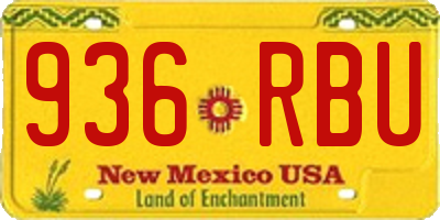 NM license plate 936RBU