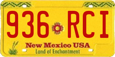 NM license plate 936RCI