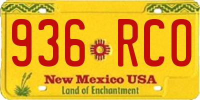 NM license plate 936RCO
