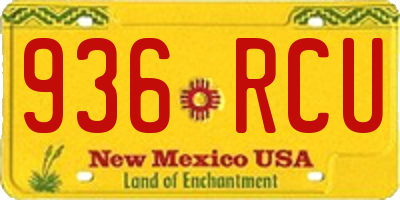 NM license plate 936RCU