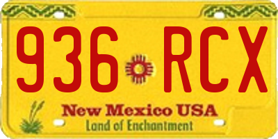 NM license plate 936RCX