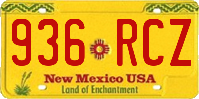 NM license plate 936RCZ