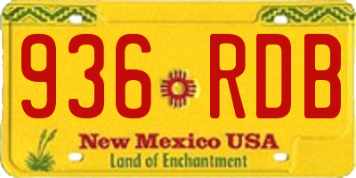 NM license plate 936RDB