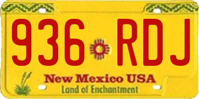 NM license plate 936RDJ