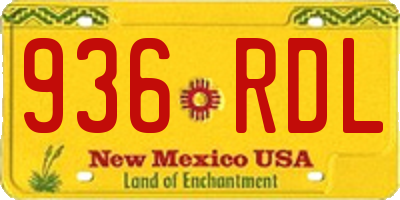 NM license plate 936RDL