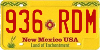 NM license plate 936RDM