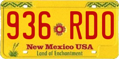 NM license plate 936RDO