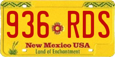 NM license plate 936RDS