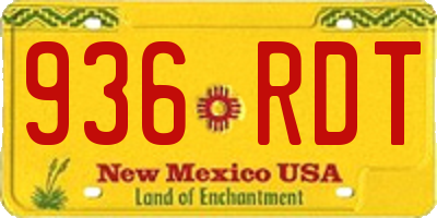 NM license plate 936RDT