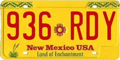 NM license plate 936RDY