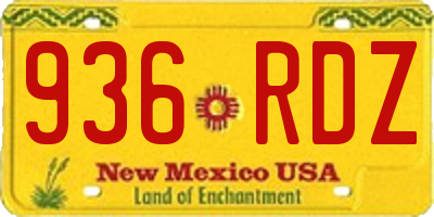 NM license plate 936RDZ