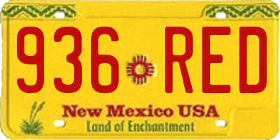 NM license plate 936RED