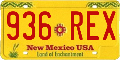 NM license plate 936REX