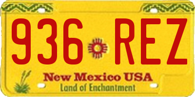 NM license plate 936REZ