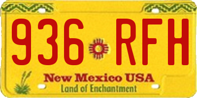 NM license plate 936RFH