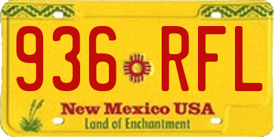 NM license plate 936RFL