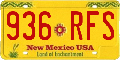 NM license plate 936RFS
