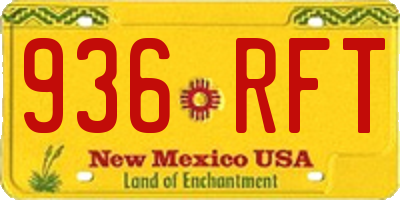 NM license plate 936RFT