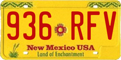 NM license plate 936RFV
