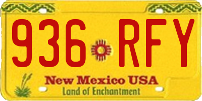 NM license plate 936RFY