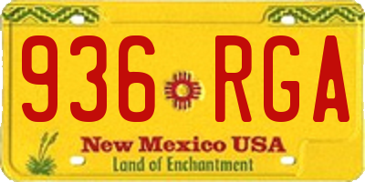 NM license plate 936RGA