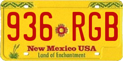 NM license plate 936RGB
