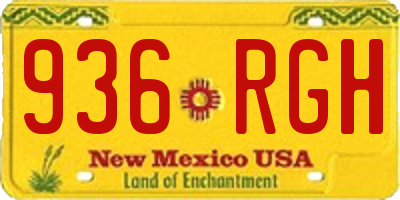 NM license plate 936RGH