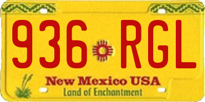 NM license plate 936RGL