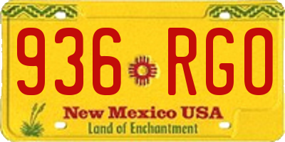 NM license plate 936RGO