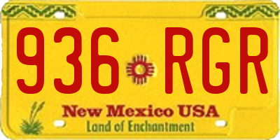 NM license plate 936RGR