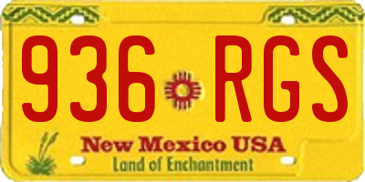 NM license plate 936RGS